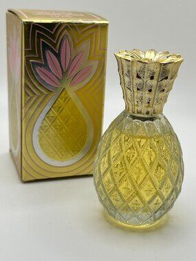 Vintage 70s Avon Pineapple Petite Decanter 1 oz Charisma Cologne With Box Full